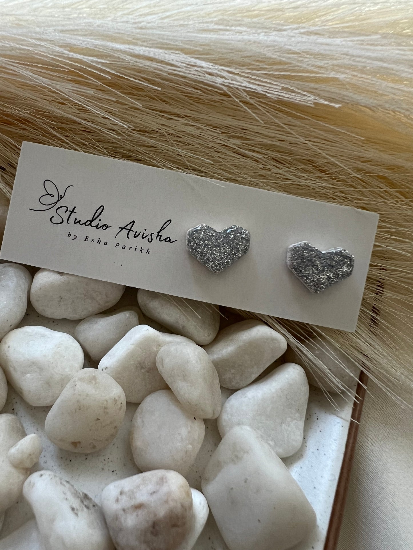 Sparkling Heart Studs