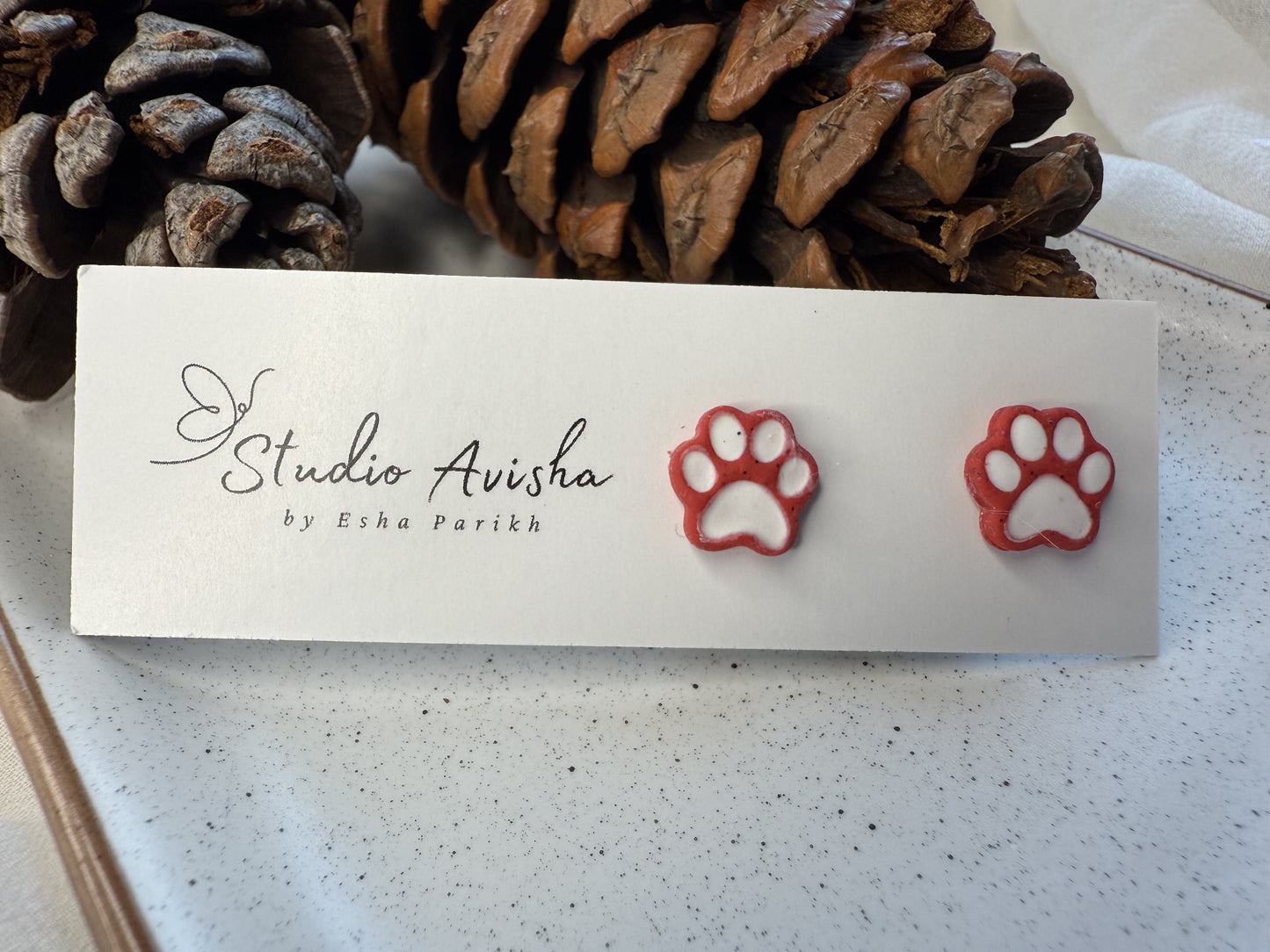 Paw Print Studs