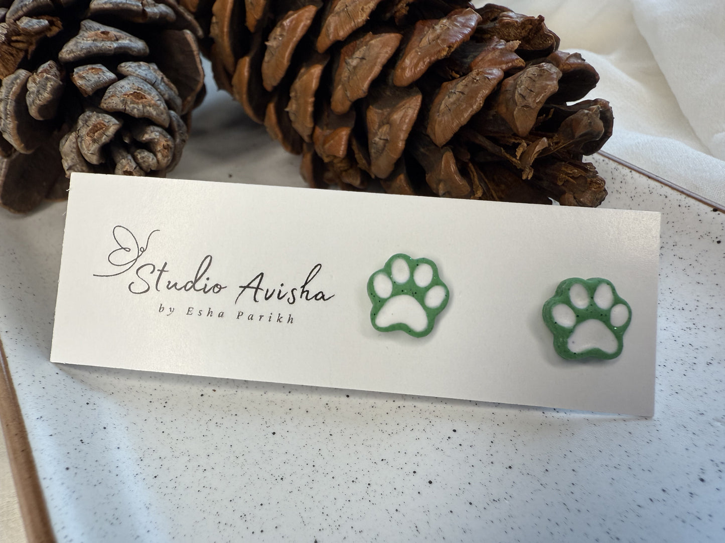Paw Print Studs