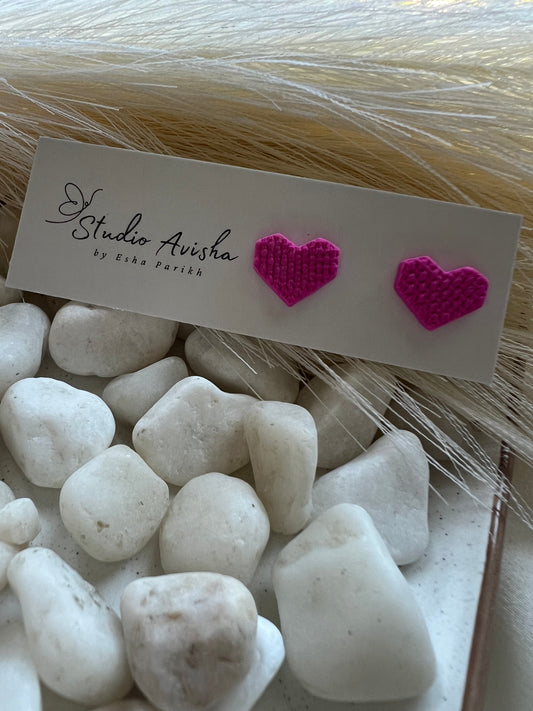 Textured Heart Studs