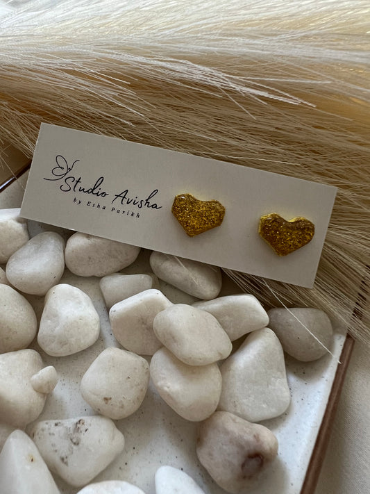 Sparkling Heart Studs