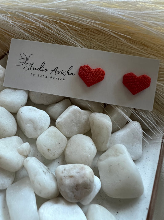 Fall color Heart Studs