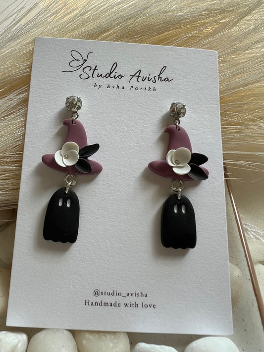 Witch hat x Ghost/ Halloween Earring